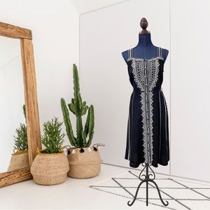 Johnny Was Cami Sleeveless Embroidered Linen Dress